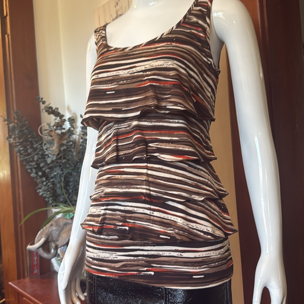 NWT northern reflections size small Striped Brown Sleeveless Top